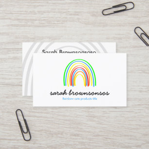 Tarjeta De Visita Cute Rainbow Kids Boutique
