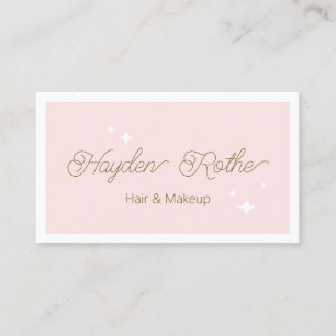 Tarjeta de visita Cute Retro Script Pink Beauty
