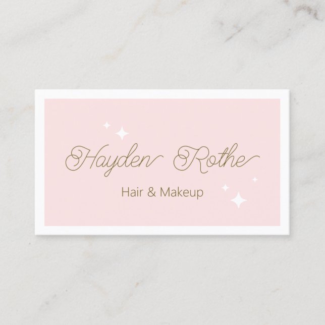 Tarjeta de visita Cute Retro Script Pink Beauty (Anverso)