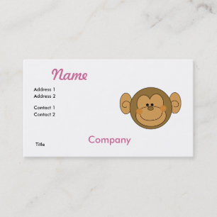 Tarjeta De Visita Cute Silly Monkey Face
