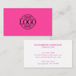 Tarjeta De Visita Cute Simple Bight Pink Professional Company Logo