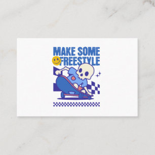 Tarjeta De Visita Cute Skull Skateboard