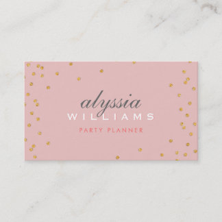 Tarjeta De Visita CUTE SPOT confetti oro brillante purpurina rosa pá