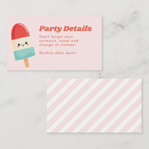 Tarjeta De Visita Cute Summer Popsicle Birday Insert Card