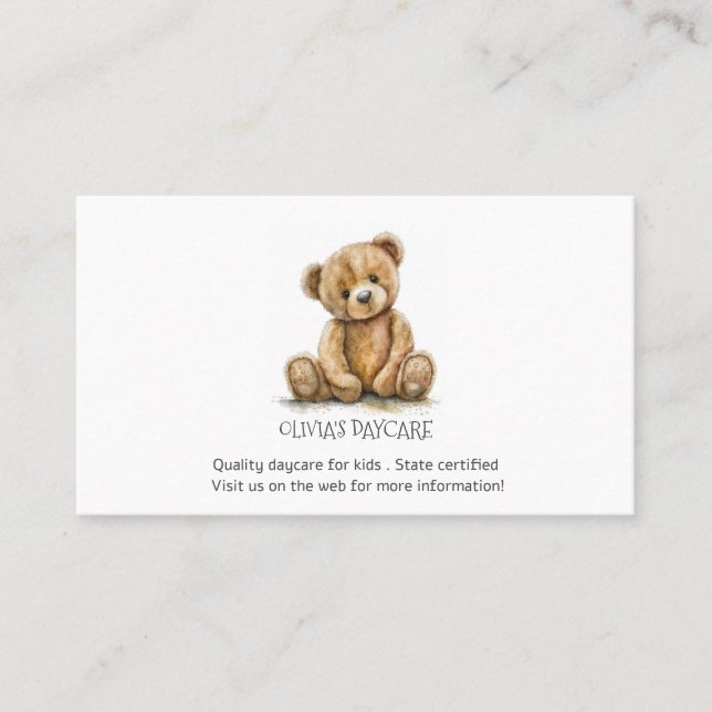Tarjeta de visita Cute Teddy Bear Cub para niños (Anverso)