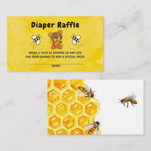 Tarjeta De Visita Cute Teddy Bear Honey Bumblebee Diaper Raffle