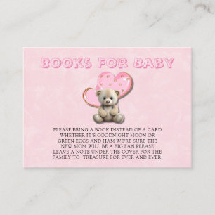Tarjeta De Visita Cute Teddy Bear Libros De Oro Rosa Para Bebé