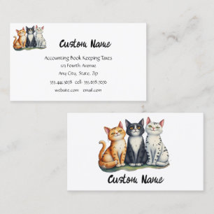 Tarjeta De Visita Cute tres gatos gatitos Mascotas animales