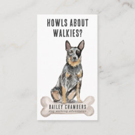 Tarjeta De Visita Cute Watercolor Dog Walker