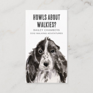 Tarjeta De Visita Cute Watercolor Dog Walker