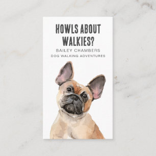 Tarjeta De Visita Cute Watercolor Dog Walker