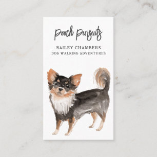 Tarjeta De Visita Cute Watercolor Dog Walker