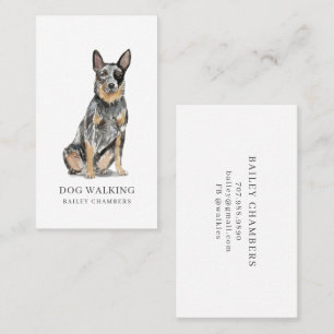 Tarjeta De Visita Cute Watercolor Dog Walker
