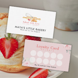 Tarjeta De Visita Cute Watercolor Whisk Pin Bakery Loyalty Rewards