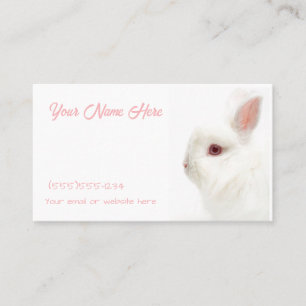 Tarjeta De Visita Cute White Dwart Rabbit Delicate Oars Mascota Sitt