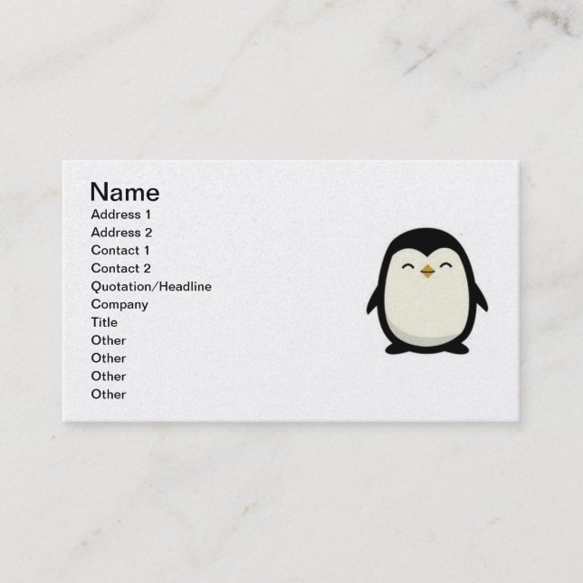 Tarjeta De Visita cutebabypenguina (Anverso)