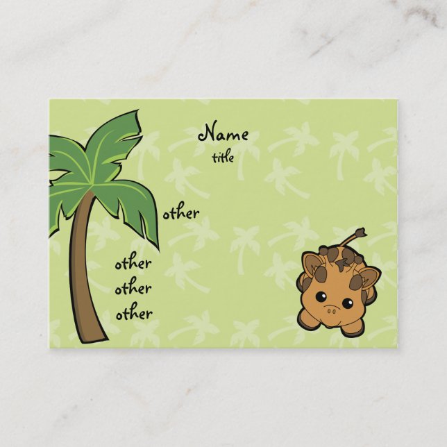 Tarjeta De Visita Cutie Giraffe (Anverso)