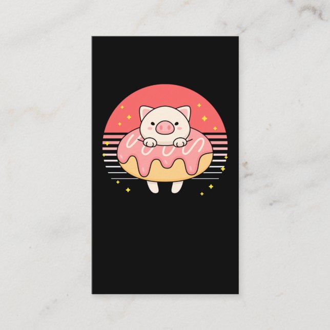 Tarjeta De Visita Cuto Donut Pig Lover (Anverso)