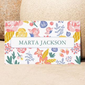Tarjeta De Visita Cuto Floral Hair Stylist