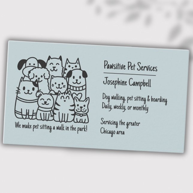 Tarjeta De Visita Cuto Mascota Situ Azul Cat Perro QR Código (Subido por el creador)