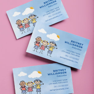 Tarjeta De Visita Cuto niñero cuidado infantil