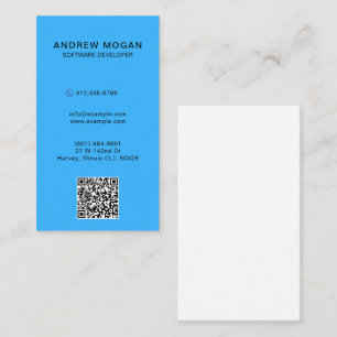 Tarjeta De Visita Cyan-blue, desarrollador de software de personaliz