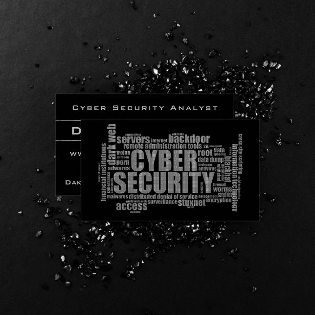 Tarjeta De Visita Cyber Security Analyst Profesional Smoky Gray (Subido por el creador)