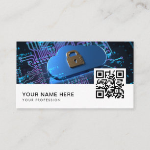 Tarjeta De Visita Cyber Security Analyst QR Code Business Car