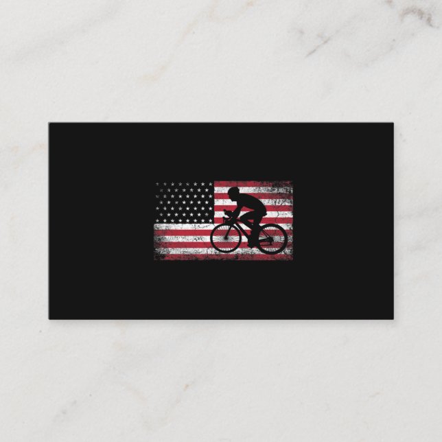 Tarjeta De Visita Cyclist Cycling Bicycle American Flag 4th of July (Anverso)
