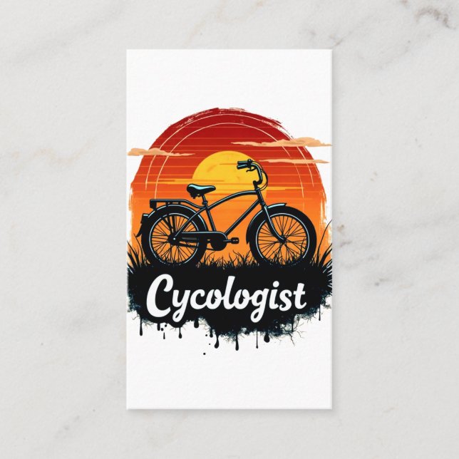Tarjeta De Visita Cycologist Bike Adventure: Tee gráfico atardecer (Anverso)