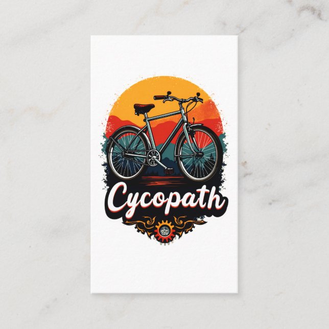 Tarjeta De Visita Cycopath: Bicicleta energética y gráfico de puesta (Anverso)