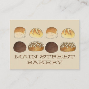 Tarjeta De Visita D ES PARA CENAR ROLLS Pan Bungalows Panadería Bake