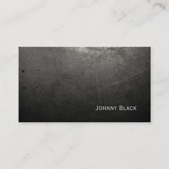 Tarjeta De Visita D.J. Metalizado Industrial Scratched Iron Black (Anverso)