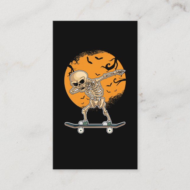 Tarjeta De Visita Dabbing Skeleton Skeleton Skybys Halloween (Anverso)
