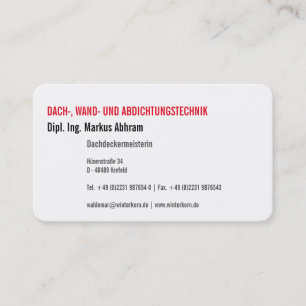 Tarjeta De Visita Dachdecker Visitenkarte