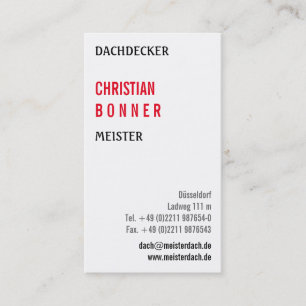 Tarjeta De Visita Dachdecker Visitenkarten