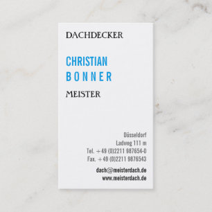 Tarjeta De Visita Dachdecker Visitenkarten