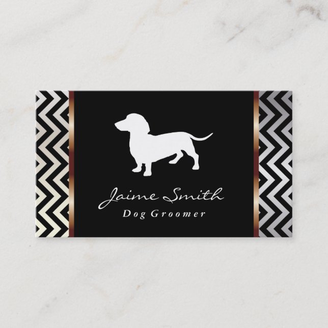 Tarjeta De Visita Dachshund 3 | Dog Groomer (Anverso)