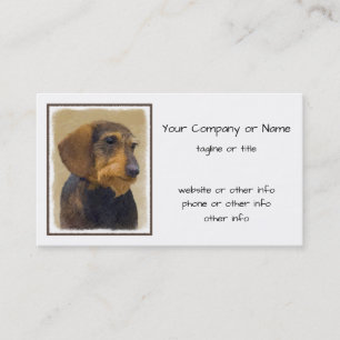 Tarjeta De Visita Dachshund (Caballo alambrado) Pintura original de