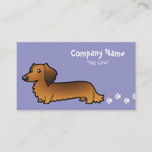Tarjeta De Visita Dachshund del dibujo animado (de pelo largo)