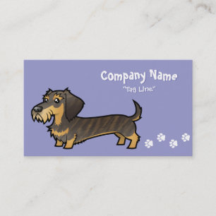 Tarjeta De Visita Dachshund del dibujo animado (wirehair)