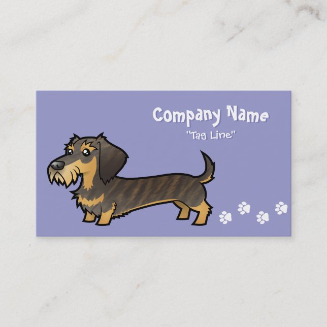 Tarjeta De Visita Dachshund del dibujo animado (wirehair) (Anverso)