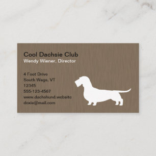 Tarjeta De Visita Dachshund Silhouette   Perro Mascota Wiener
