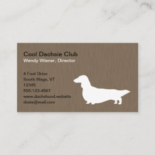 Tarjeta De Visita Dachshund Silhouette   Perro Mascota Wiener