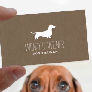 Tarjeta De Visita Dachshund Silhouette   Perro Mascota Wiener   Perr