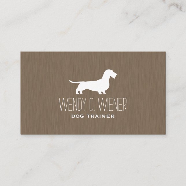 Tarjeta De Visita Dachshund Silhouette | Perro Wire Wiener (Anverso)