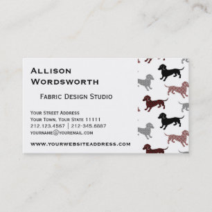 Tarjeta De Visita Dachshunds en modelo lindo del damasco
