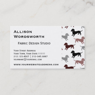Tarjeta De Visita Dachshunds en modelo lindo del damasco