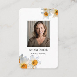 Tarjeta De Visita Daffodil Funeral Prayer Card 