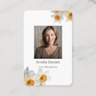 Tarjeta De Visita Daffodil Funeral Prayer Card 